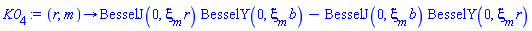proc (r, m) options operator, arrow; BesselJ(0, xi[m]*r)*BesselY(0, xi[m]*b)-BesselJ(0, xi[m]*b)*BesselY(0, xi[m]*r) end proc