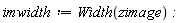imwidth := Width(zimage):