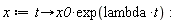 x := proc (t) options operator, arrow; x0*exp(lambda*t) end proc: