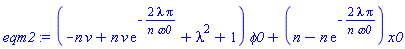 (-n*v+n*v*exp(-2*lambda*Pi/(n*omega0))+lambda^2+1)*phi0+(n-n*exp(-2*lambda*Pi/(n*omega0)))*x0
