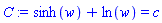 sinh(w)+ln(w) = c