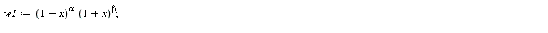 w1 := (1-x)^alpha*(1+x)^beta;