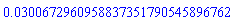 0.300672960958837351790545896762e-1