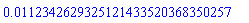 0.112342629325121433520368350257e-1