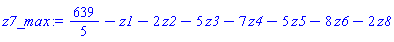 639/5-z1-2*z2-5*z3-7*z4-5*z5-8*z6-2*z8