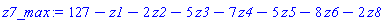 127-z1-2*z2-5*z3-7*z4-5*z5-8*z6-2*z8