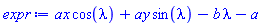 ax*cos(lambda)+ay*sin(lambda)-b*lambda-a
