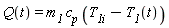 Q(t) = m__1*c__p*(T__1i-T__1(t))