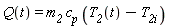 Q(t) = m__2*c__p*(T__2(t)-T__2i)