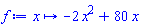 proc (x) options operator, arrow; 80*x-2*x^2 end proc