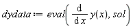 dydata := eval(diff(y(x), x), sol)