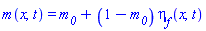 m(x, t) = m__0+(1-m__0)*eta__f(x, t)