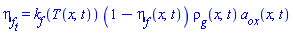 diff(eta__f(x, t), t) = k__f(T(x, t))*(1-eta__f(x, t))*rho__g(x, t)*a__ox(x, t)