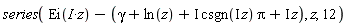 series(Ei(I*z)-gamma-ln(z)-I*csgn(I*z)*Pi-I*z, z, 12)