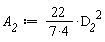 A__2 := 22*D__2^2/(7*4)
