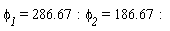 `&phi;__1` = 286.67; `&phi;__2` = 186.67
