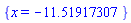 {x = -11.51917307}