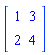 Matrix([[1, 3], [2, 4]])