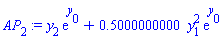 y[2]*exp(y[0])+.5000000000*y[1]^2*exp(y[0])