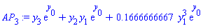 y[3]*exp(y[0])+y[2]*y[1]*exp(y[0])+.1666666667*y[1]^3*exp(y[0])