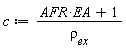 c := (AFR*EA+1)/`&rho;__ex`