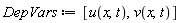 DepVars := [u(x, t), v(x, t)]