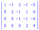 array( 1 .. 4, 1 .. 5, [( 4, 3 ) = (0), ( 2, 1 ) = (0), ( 1, 4 ) = (-1), ( 3, 5 ) = (-4), ( 3, 1 ) = (0), ( 4, 4 ) = (2), ( 1, 1 ) = (1), ( 3, 4 ) = (-1), ( 1, 5 ) = (-8), ( 1, 2 ) = (-1), ( 2, 4 ) = (1), ( 2, 5 ) = (6), ( 4, 5 ) = (4), ( 4, 1 ) = (0), ( 3, 3 ) = (-1), ( 1, 3 ) = (2), ( 2, 3 ) = (-1), ( 2, 2 ) = (2), ( 4, 2 ) = (0), ( 3, 2 ) = (0)  ] )