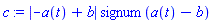 abs(-a(t)+b)*signum(a(t)-b)
