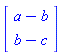 Vector(2, {(1) = a-b, (2) = b-c})