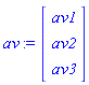av := Vector(3, {(1) = av1, (2) = av2, (3) = av3})
