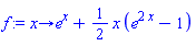 proc (x) options operator, arrow; e^x+(1/2)*x*(e^(2*x)-1) end proc
