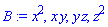 x^2, x*y, y*z, z^2