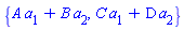 {A*a[1]+B*a[2], C*a[1]+D*a[2]}