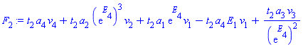 t[2]*a[4]*v[4]+t[2]*a[2]*(exp(E[4]))^3*v[2]+t[2]*a[1]*exp(E[4])*v[1]-t[2]*a[4]*E[1]*v[1]+t[2]*a[3]*v[3]/(exp(E[4]))^2