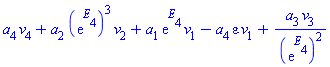 a[4]*v[4]+a[2]*(exp(E[4]))^3*v[2]+a[1]*exp(E[4])*v[1]-a[4]*epsilon*v[1]+a[3]*v[3]/(exp(E[4]))^2