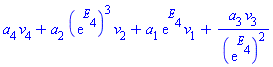 a[4]*v[4]+a[2]*(exp(E[4]))^3*v[2]+a[1]*exp(E[4])*v[1]+a[3]*v[3]/(exp(E[4]))^2