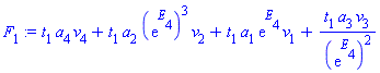 t[1]*a[4]*v[4]+t[1]*a[2]*(exp(E[4]))^3*v[2]+t[1]*a[1]*exp(E[4])*v[1]+t[1]*a[3]*v[3]/(exp(E[4]))^2