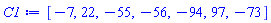 [-7, 22, -55, -56, -94, 97, -73]