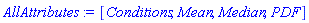 [Conditions, Mean, Median, PDF]