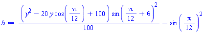 (1/100)*(y^2-20*y*cos((1/12)*Pi)+100)*sin((1/12)*Pi+theta)^2-sin((1/12)*Pi)^2