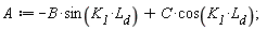 A := -B*sin(K__1*L__d)+C*cos(K__1*L__d);