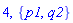 4, {p1, q2}