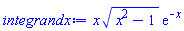 x*(x^2-1)^(1/2)*exp(-x)