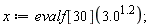 x := evalf[30](3.0^1.2)
