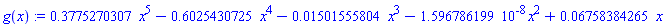 .3775270307*x^5-.6025430725*x^4-0.1501555804e-1*x^3-0.1596786199e-7*x^2+0.6758384265e-1*x