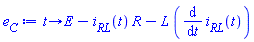 proc (t) options operator, arrow; E-i__RL(t)*R-L*(diff(i__RL(t), t)) end proc