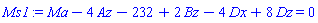 Ma-4*Az-232+2*Bz-4*Dx+8*Dz = 0