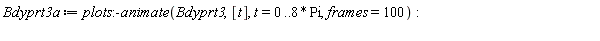Bdyprt3a := plots:-animate(Bdyprt3, [t], t = 0 .. 8*Pi, frames = 100)
