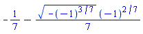 -1/7-(1/7)*(-(-1)^(3/7))^(1/2)*(-1)^(2/7)