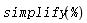 simplify(%)